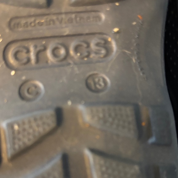 Size 13 CROCS Kids Dark Blue Rain Boots - Picture 3 of 7